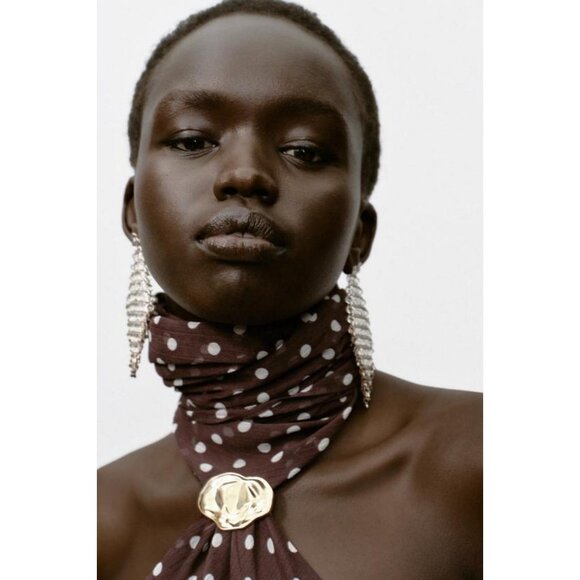 ZARA HALTER TOP WITH HARDWARE AND POLKA DOTS - Picture 4 of 9